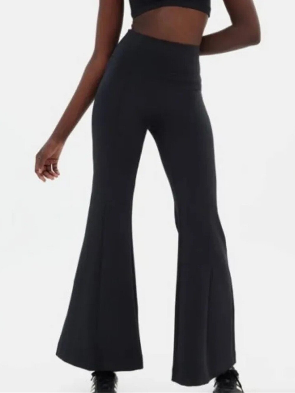 Girlfriend Collective High-Waisted Black Flare Pants - Women